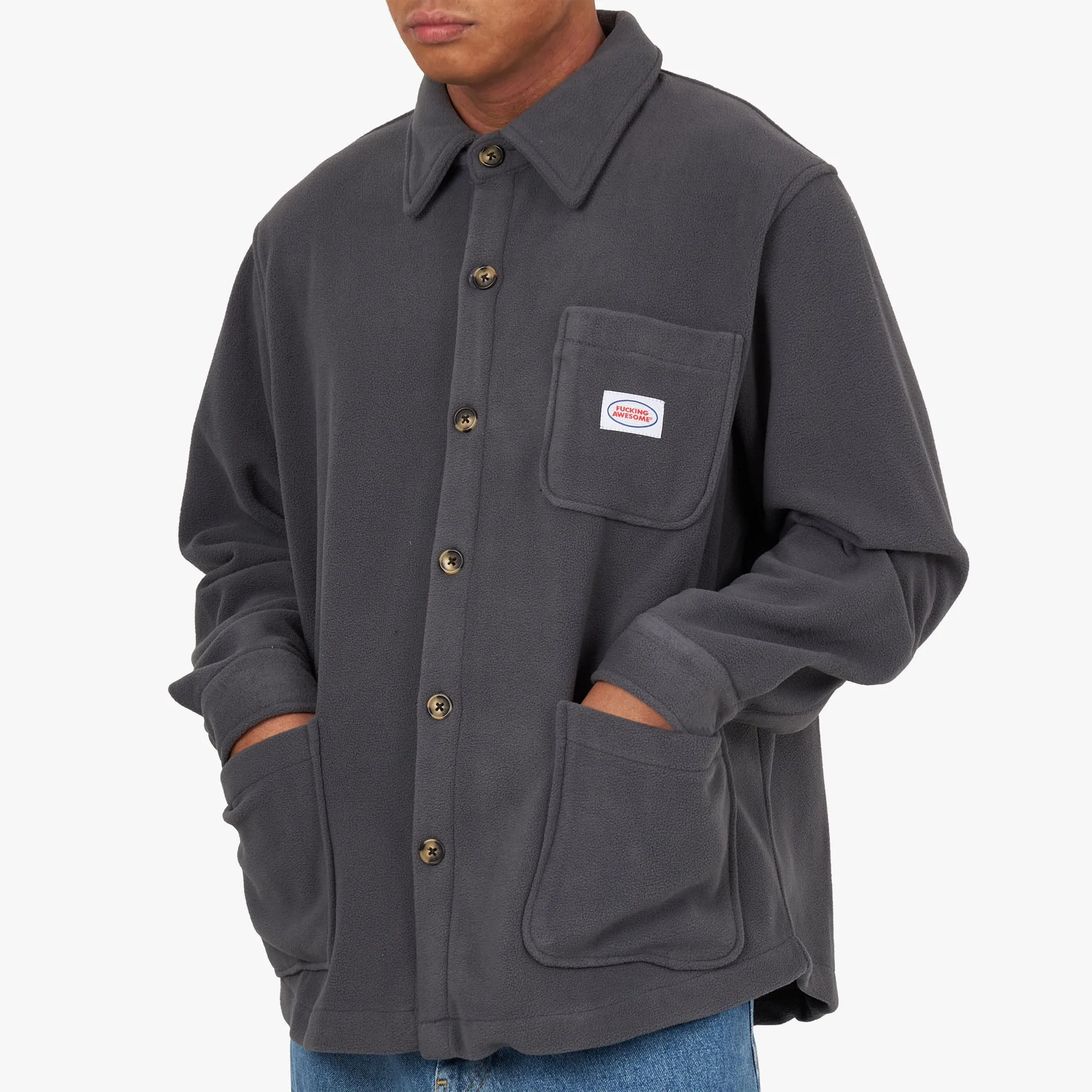Fucking Awesome Polar Fleece Overshirt / Charcoal sold by Livestock product image thumbnail 5