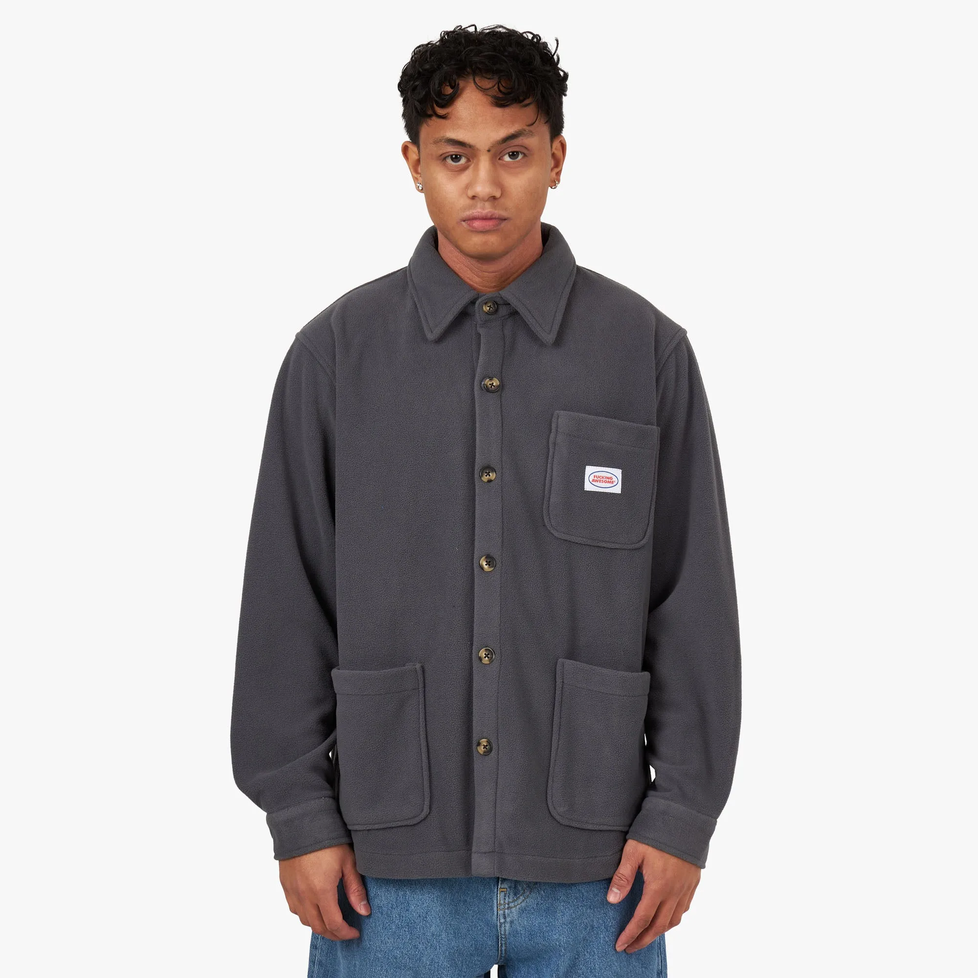 Fucking Awesome Polar Fleece Overshirt / Charcoal sold by Livestock