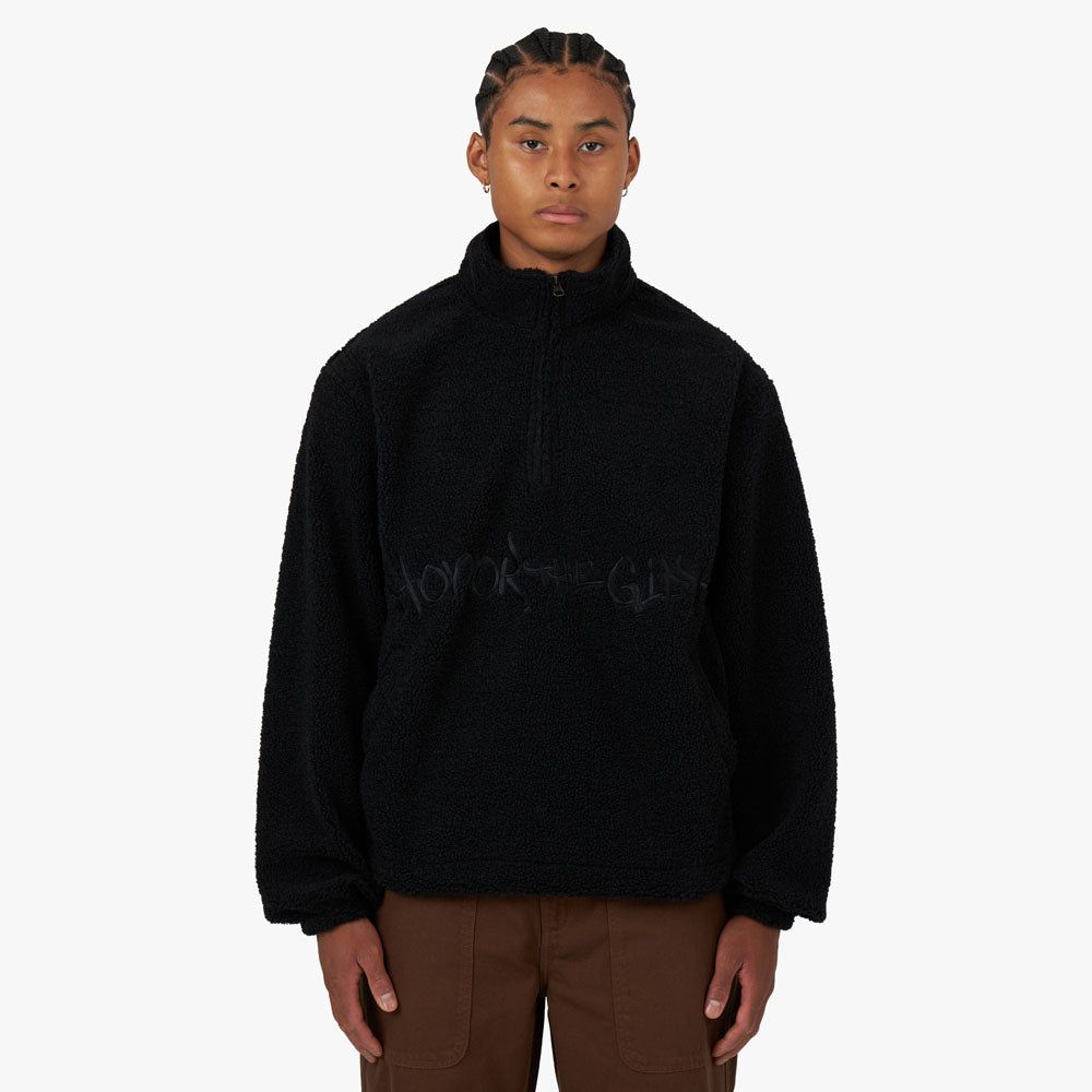 Honor The Gift Script Sherpa Pullover / Black sold by Livestock