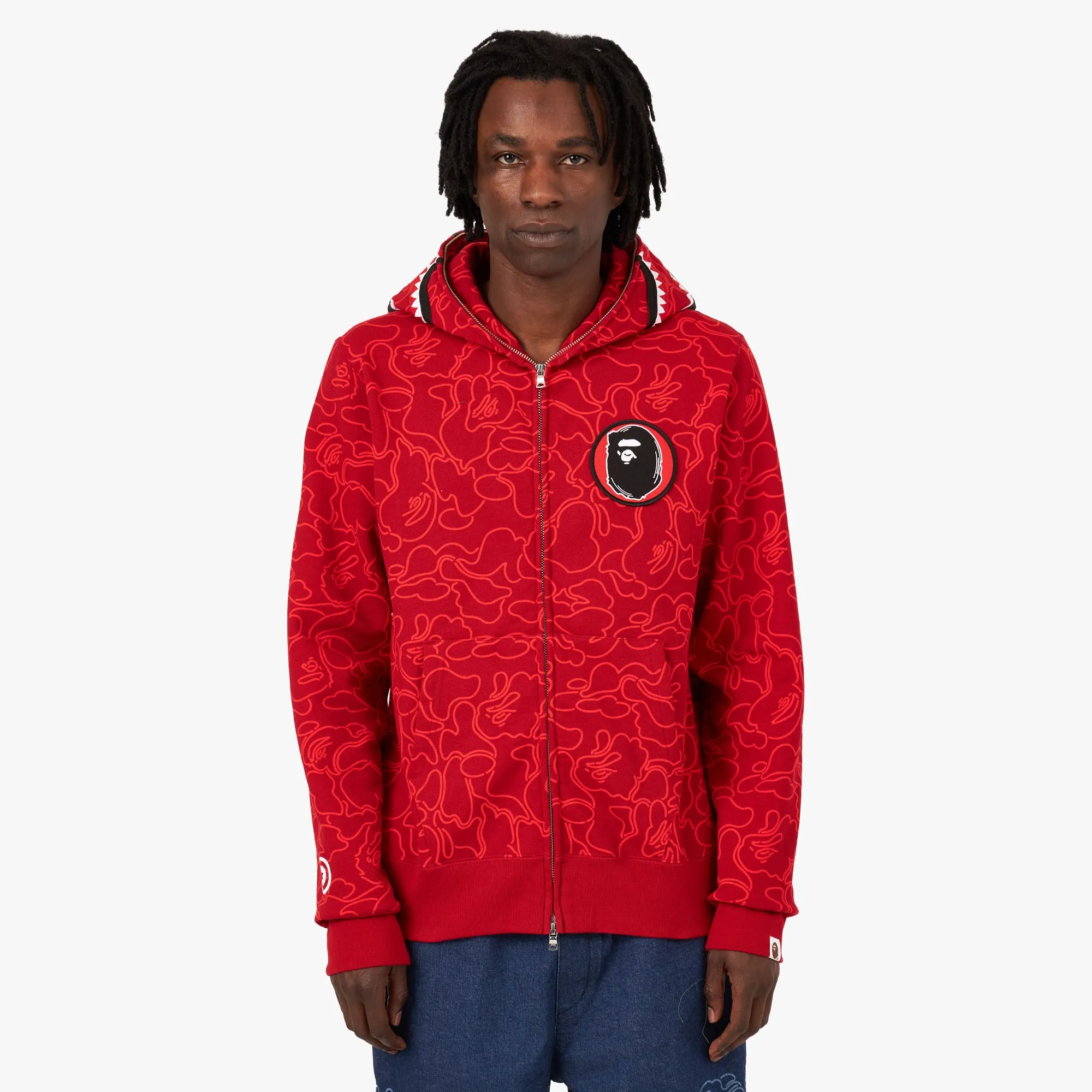 0ZXSWM115005N/1ST SHARK FULL ZIP HOODIE M – eu.bape.com