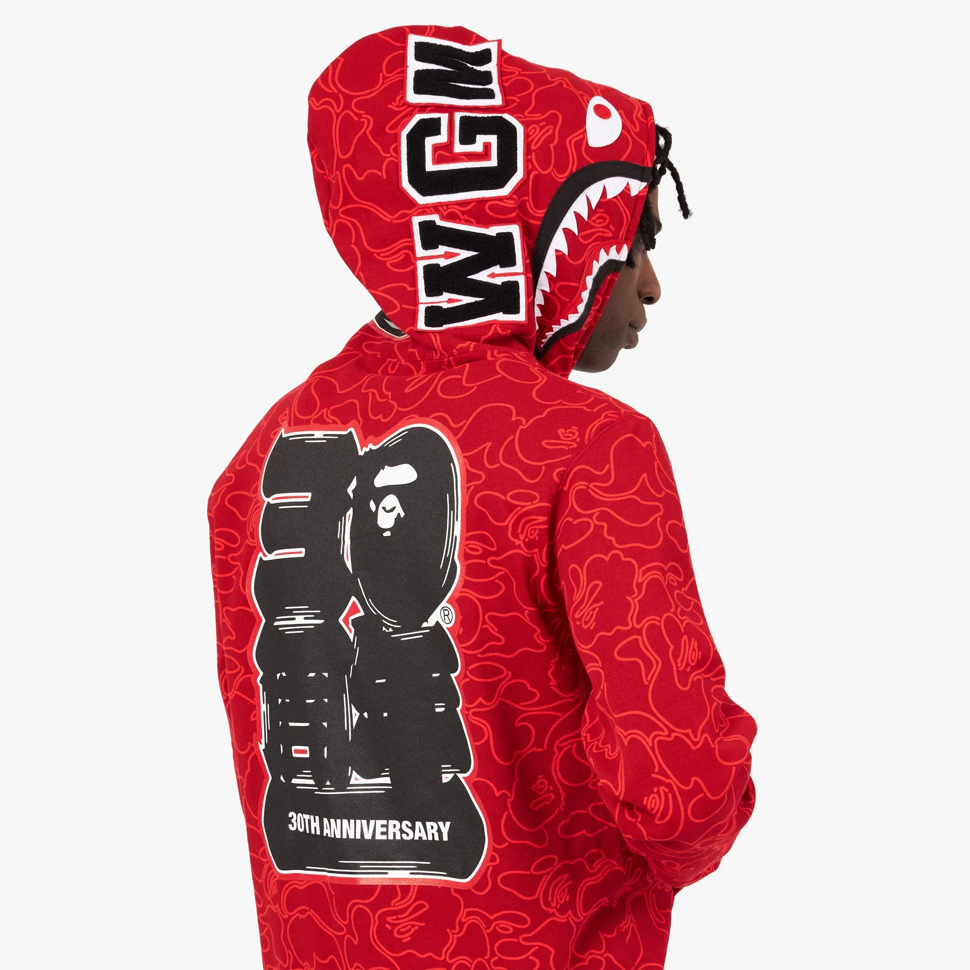 Livestock BAPE 30th Anniversary Shark Full Zip Hoodie / Red