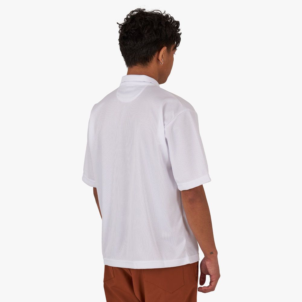 Whim Pindot Mesh 1/4 Zip Golf Shirt / White sold by Livestock product image thumbnail 3