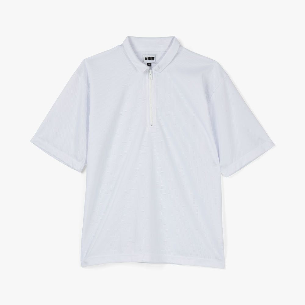 Whim Pindot Mesh 1/4 Zip Golf Shirt / White sold by Livestock product image thumbnail 4