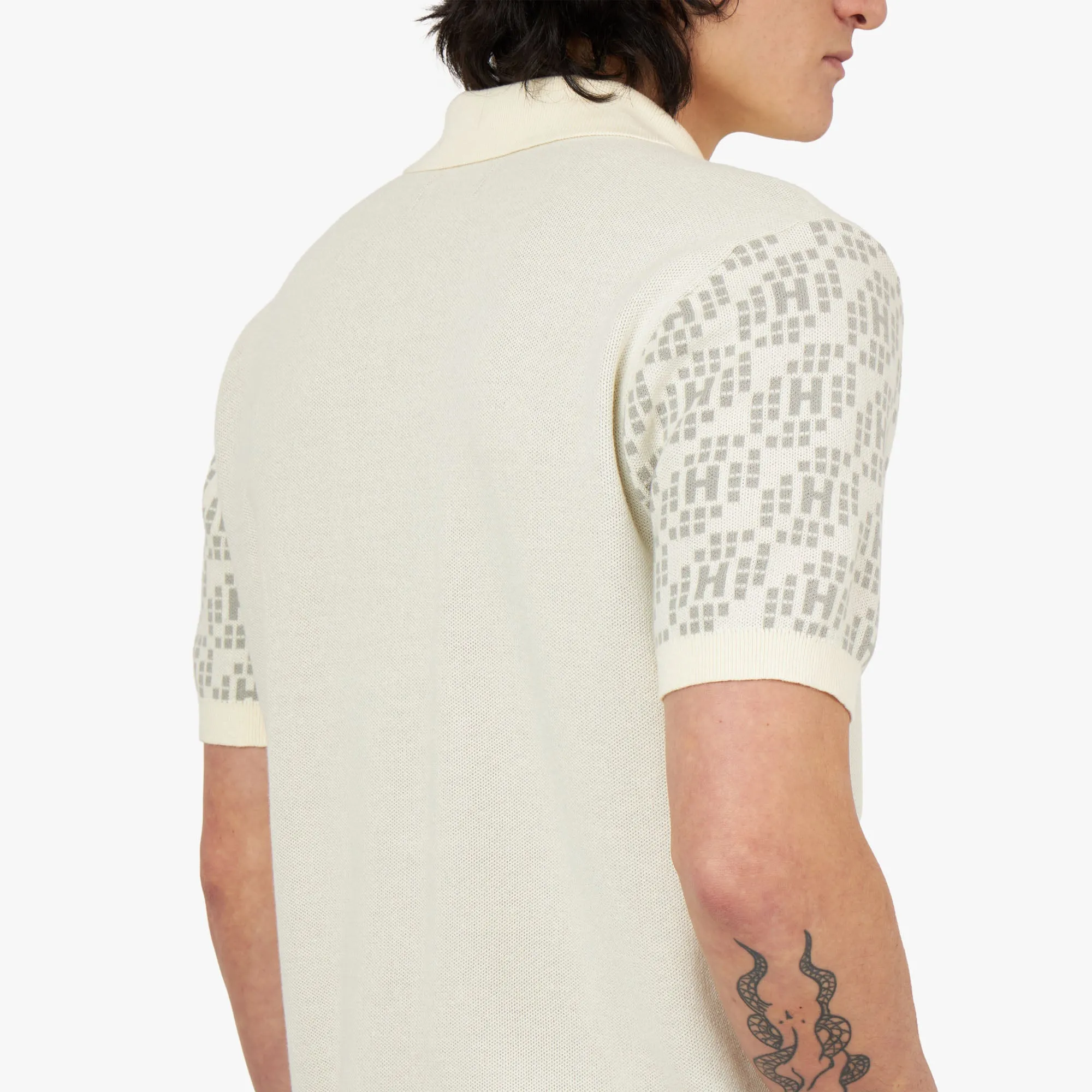 Honor The Gift Knit H Pattern Polo / Bone sold by Livestock product image thumbnail 5