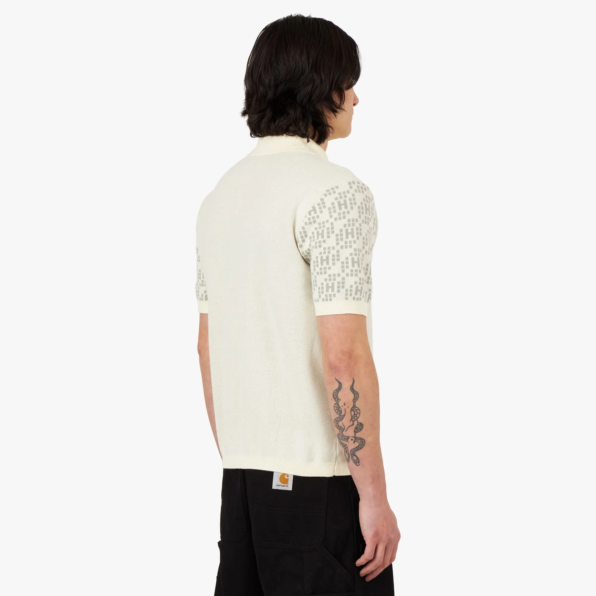 Honor The Gift Knit H Pattern Polo / Bone sold by Livestock product image thumbnail 2