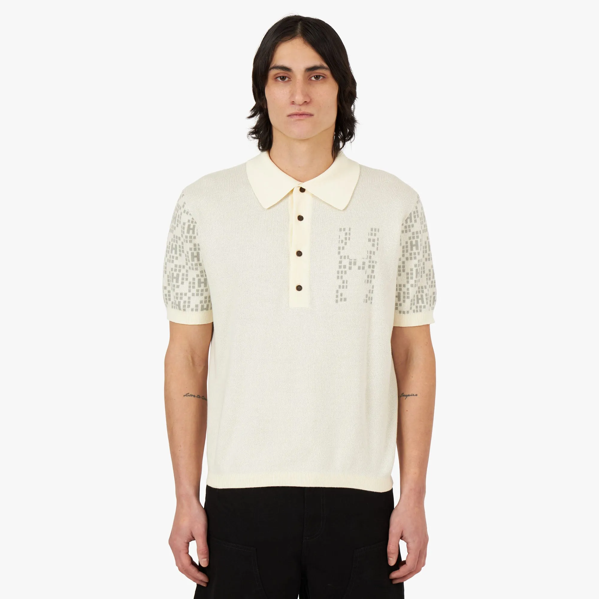 Honor The Gift Knit H Pattern Polo / Bone sold by Livestock