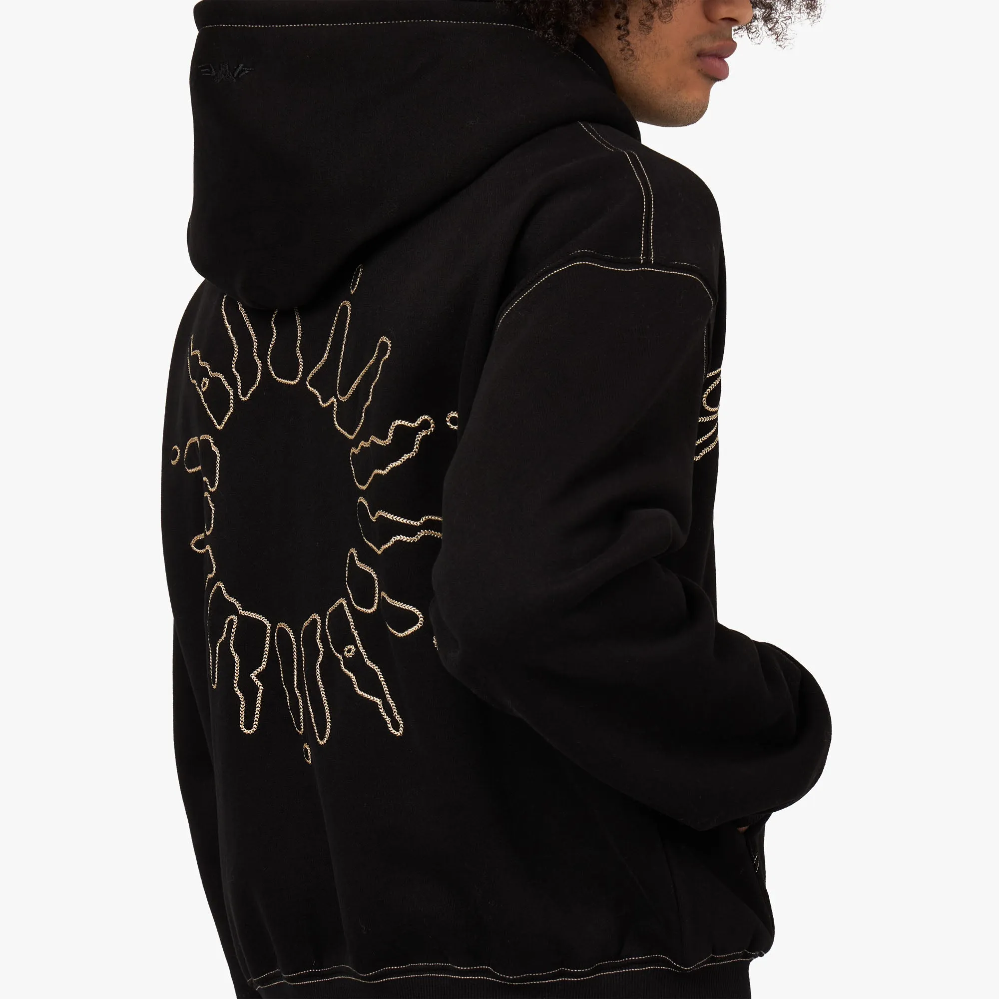 4YE Signature Logo Zip Hoodie Black / Gold | Parallel