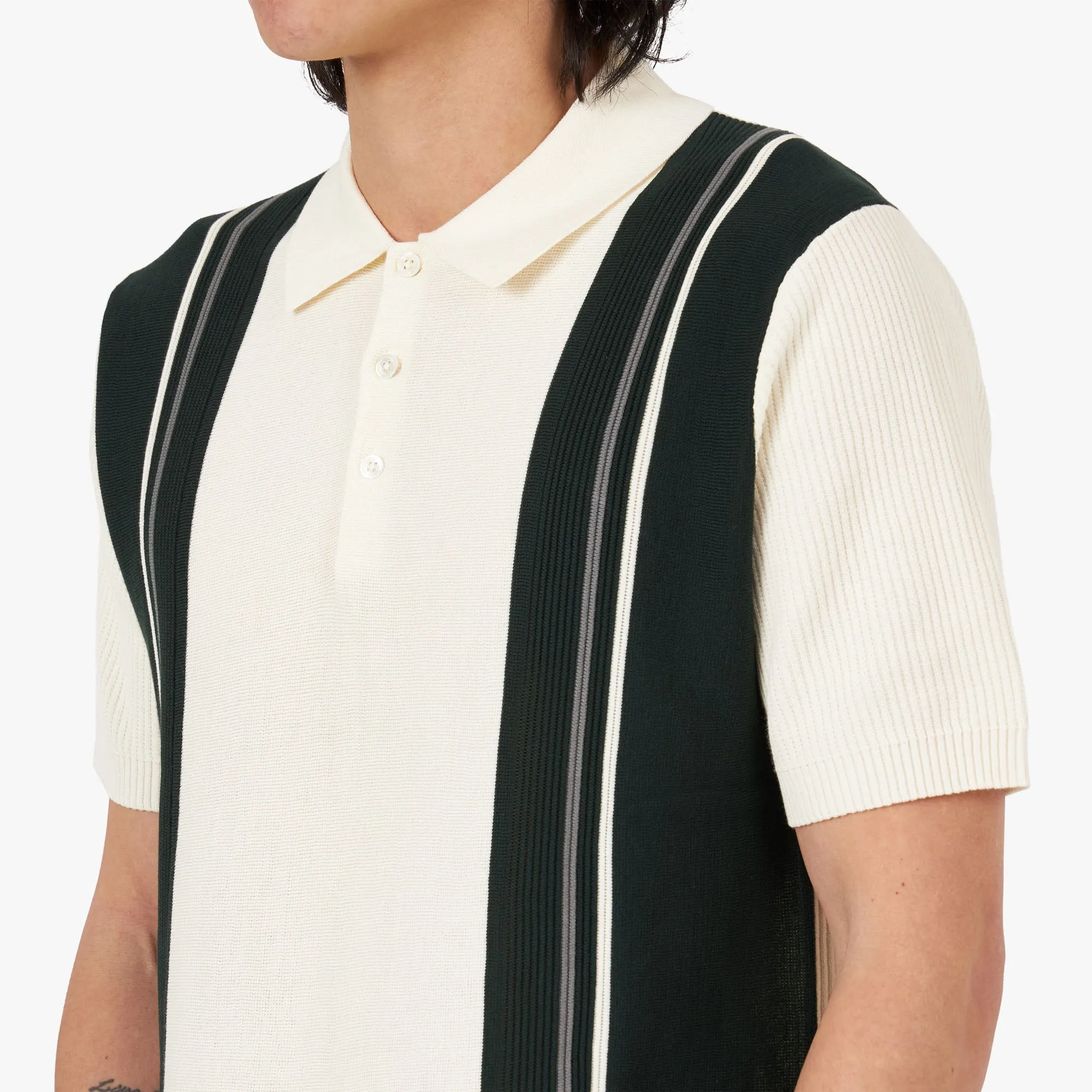 BEAMS PLUS Knit Polo Stripe / White sold by Livestock product image thumbnail 4