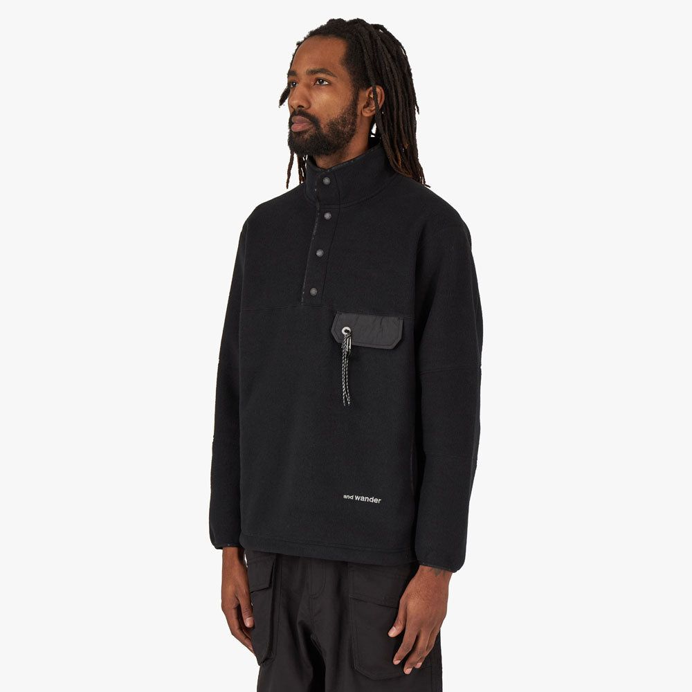 and wander Wool Fleece Pullover Crewneck / Black sold by Livestock product image thumbnail 2