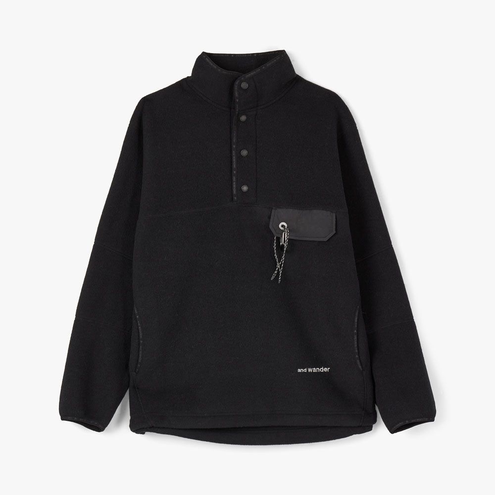 and wander Wool Fleece Pullover Crewneck / Black sold by Livestock product image thumbnail 4