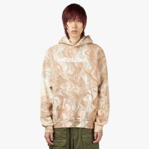 afield out Marble Tie Dye Pullover Hoodie / Sand sold by Livestock