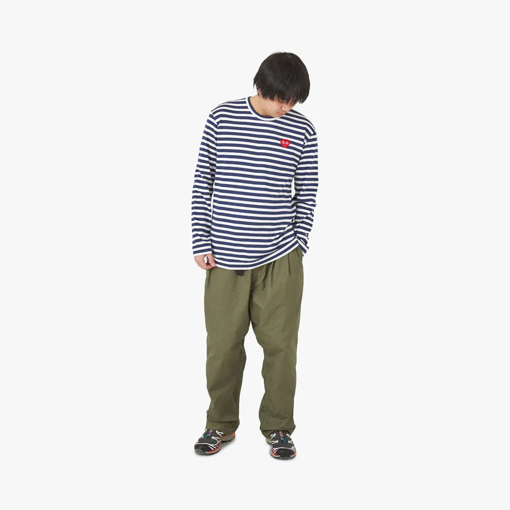 COMME des GARCONS PLAY Invader Heart Striped LS T-shirt Navy / White sold by Livestock product image thumbnail 4