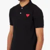 COMME des GARÇONS PLAY Red Heart Polo Shirt / Black sold by Livestock