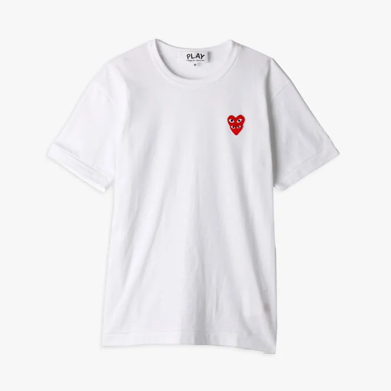 COMME des GARÇONS PLAY Double Heart T-shirt / White sold by Livestock