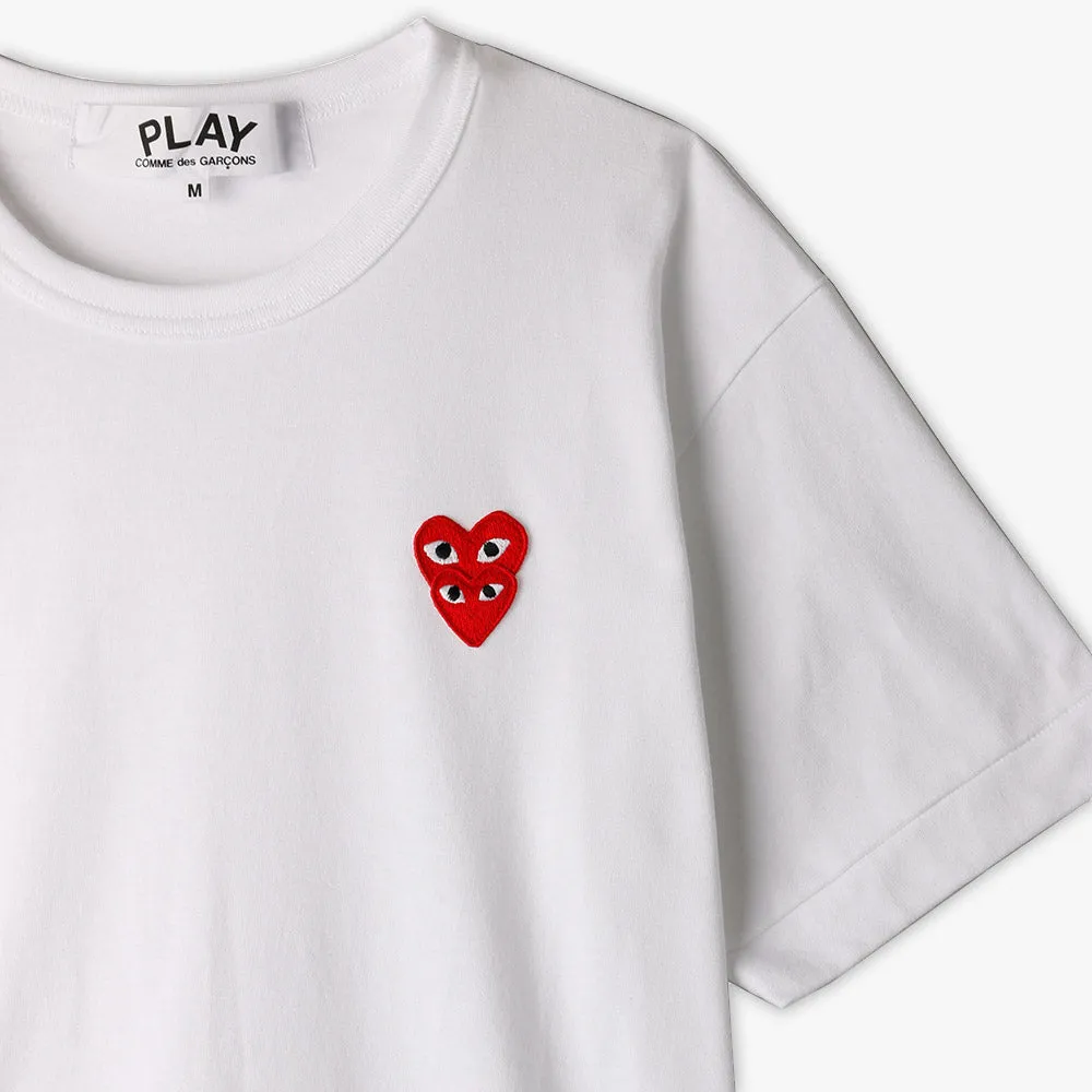 COMME des GARÇONS PLAY Double Heart T-shirt / White sold by Livestock product image thumbnail 2