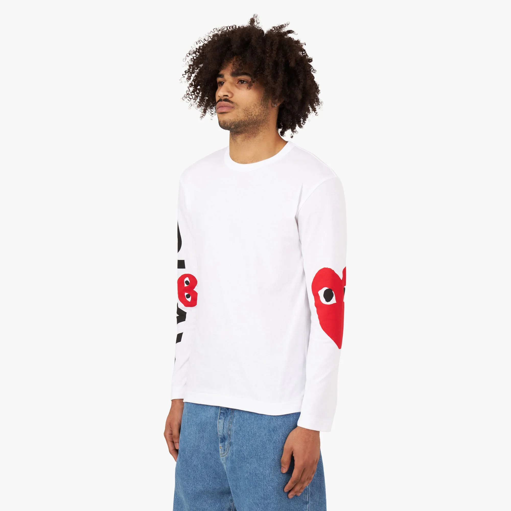 COMME des GARÇONS PLAY Logo Long Sleeve T-shirt / White sold by Livestock product image thumbnail 3