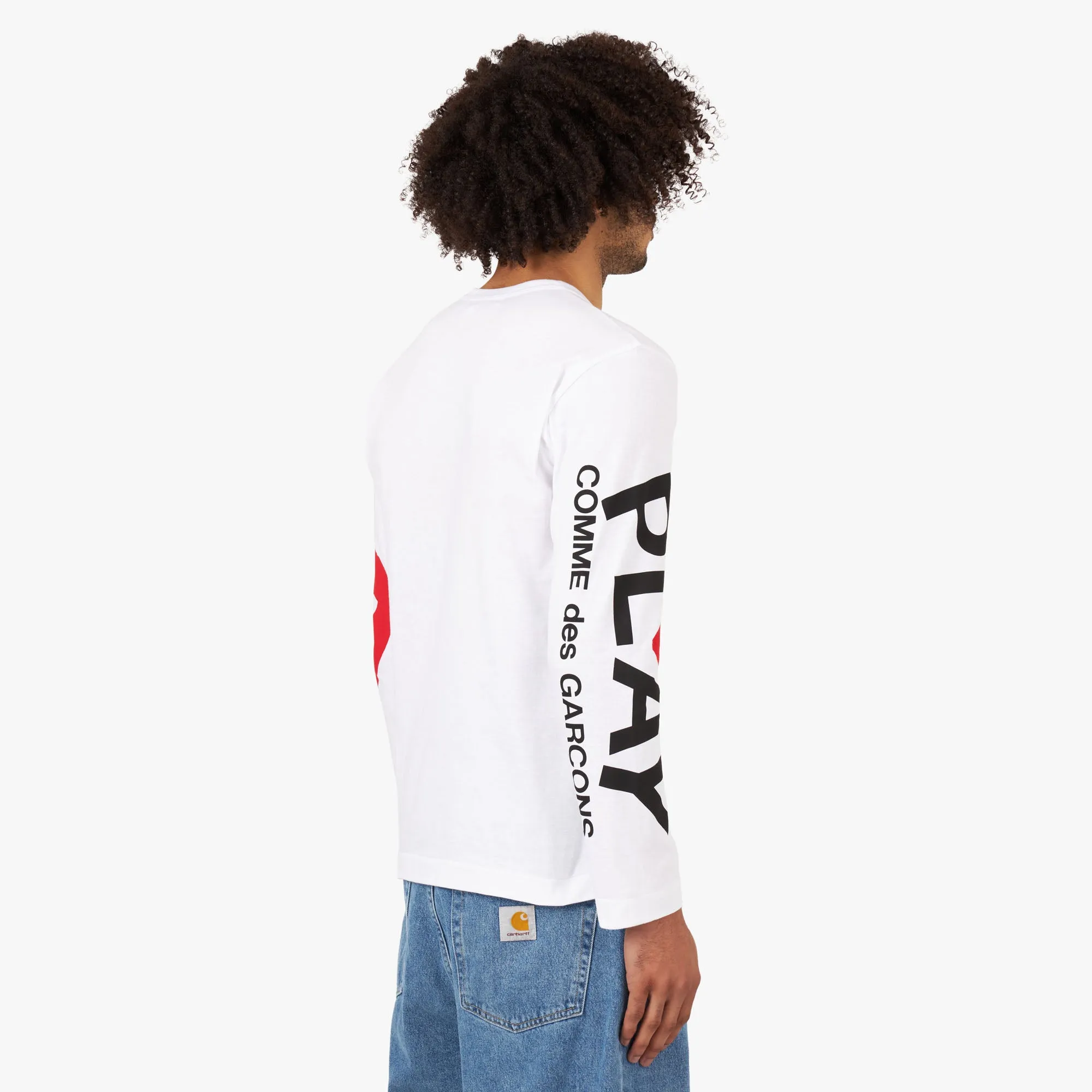 COMME des GARÇONS PLAY Logo Long Sleeve T-shirt / White sold by Livestock product image thumbnail 2