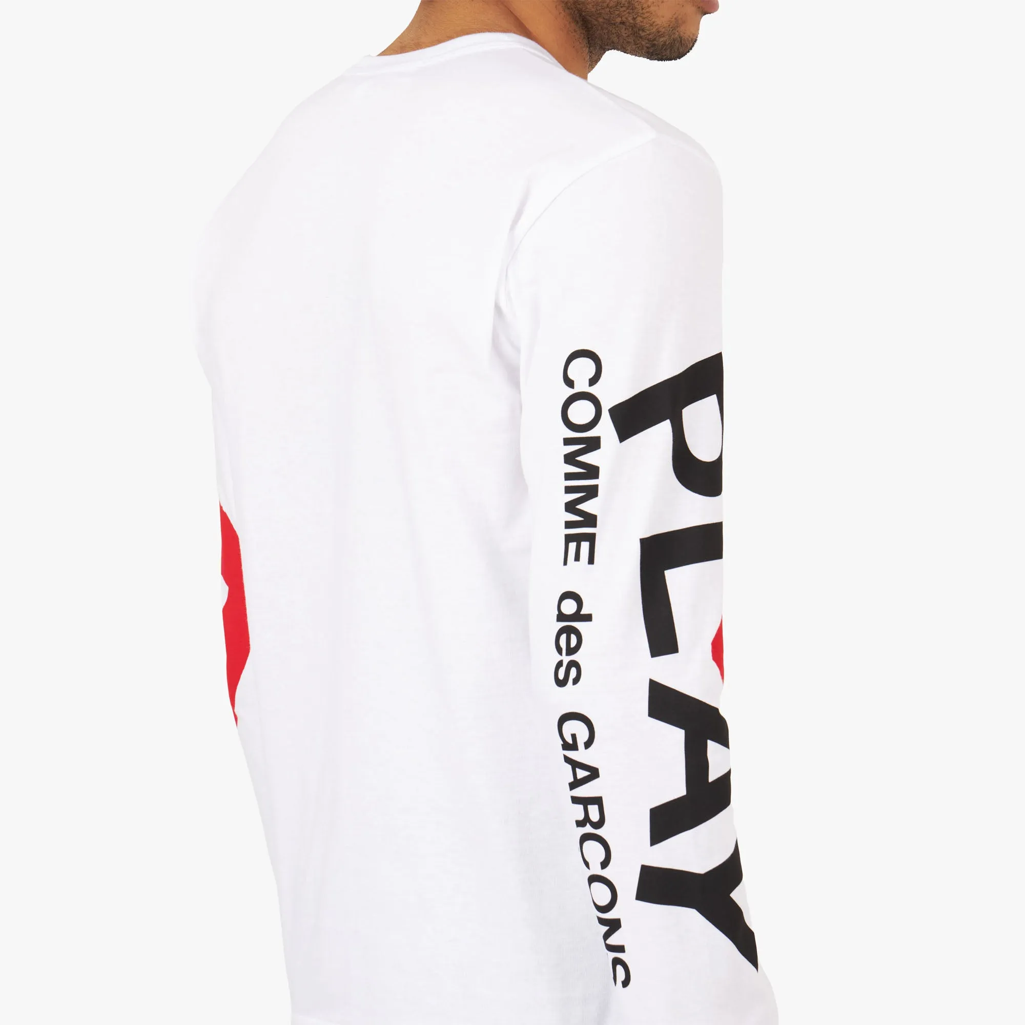 COMME des GARÇONS PLAY Logo Long Sleeve T-shirt / White sold by Livestock product image thumbnail 5