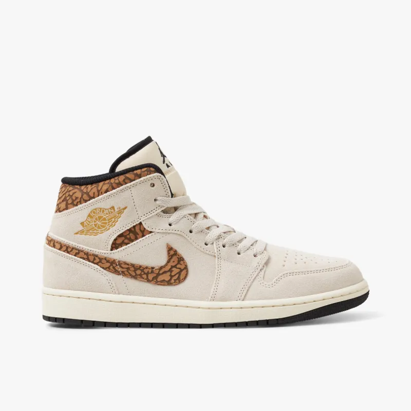 Jordan 1 Mid SE Lt Orewood Brown / Metallic Gold - White sold by Livestock