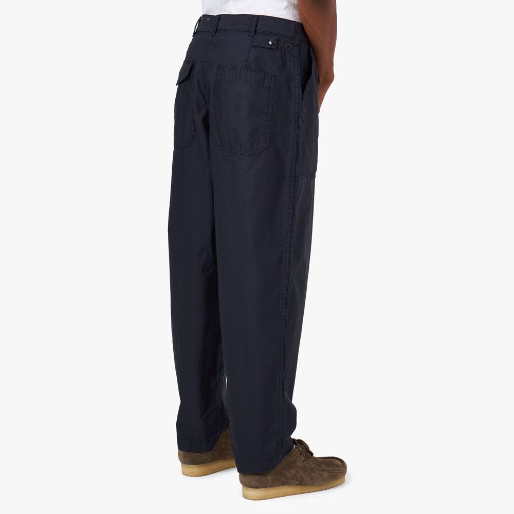 BEAMS PLUS 1Pleat Baker 80/3 Back Satin Pants / Navy sold by Livestock product image thumbnail 3