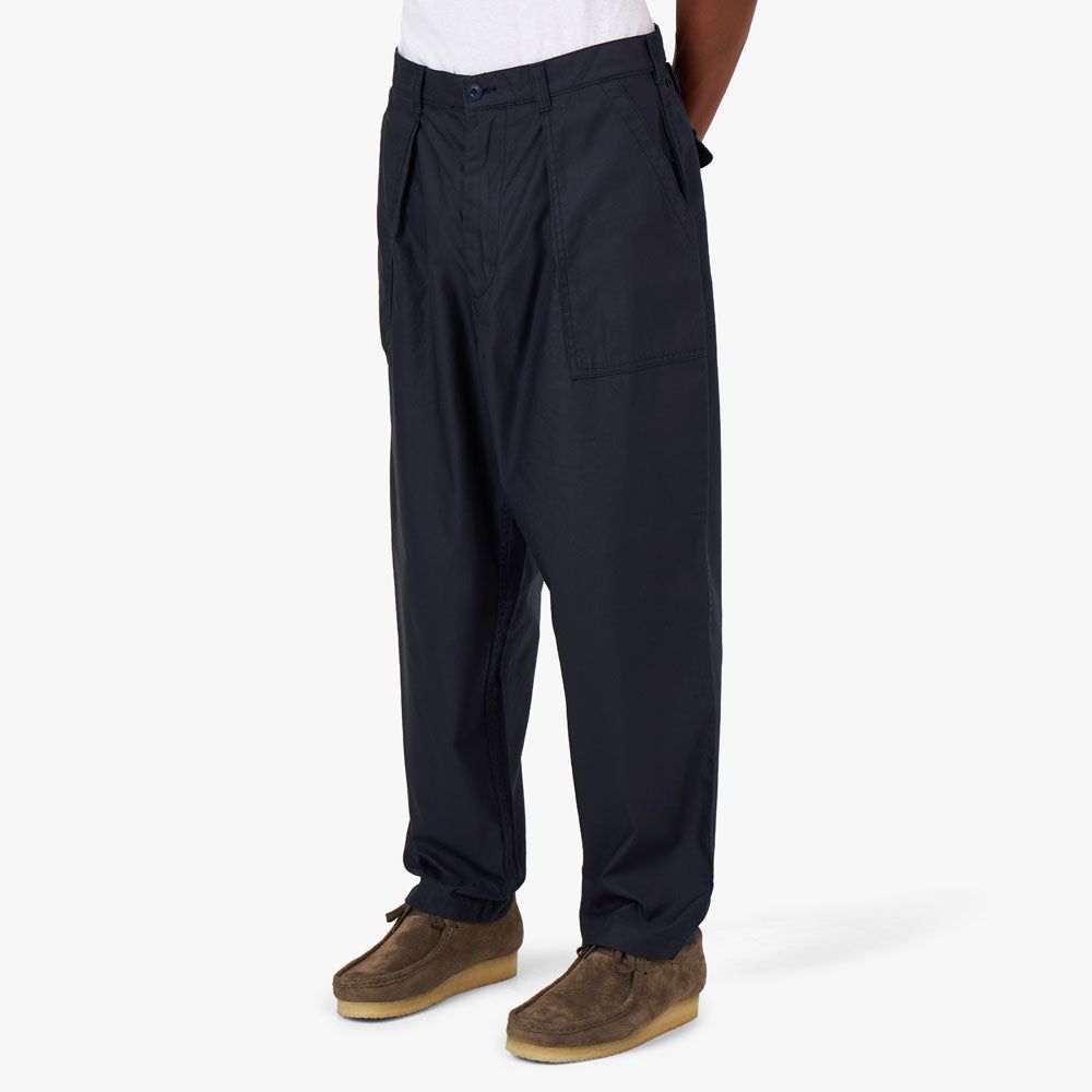 BEAMS PLUS 1Pleat Baker 80/3 Back Satin Pants / Navy sold by Livestock product image thumbnail 2