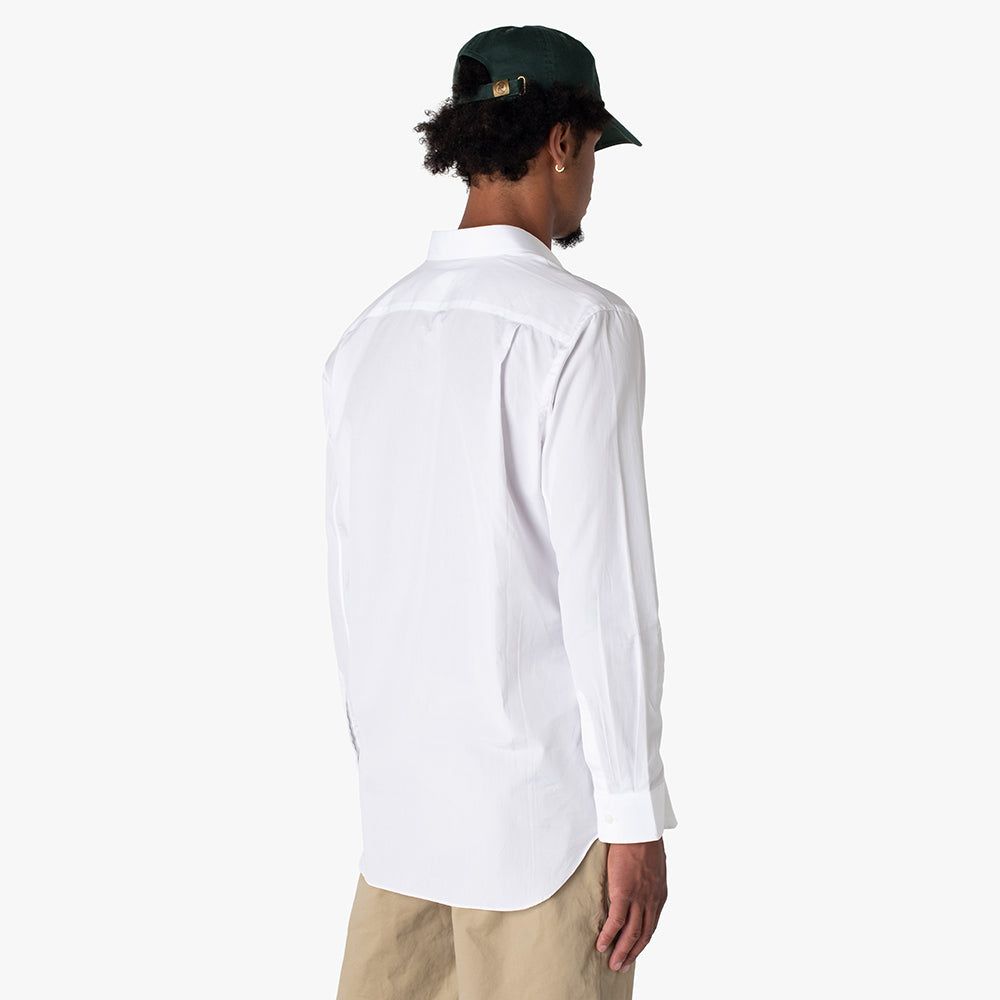 COMME des GARÇONS PLAY Red Heart Button Up Woven Shirt / White sold by Livestock product image thumbnail 3