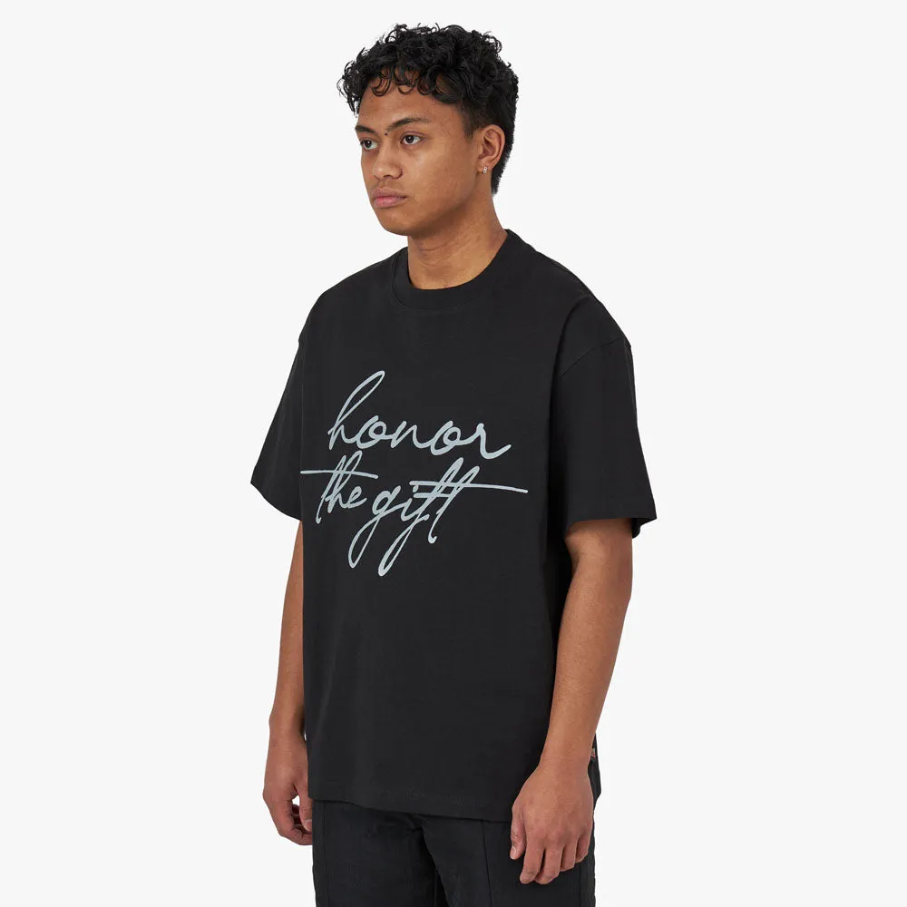 Honor The Gift HTG Script T-shirt / Black sold by Livestock product image thumbnail 2