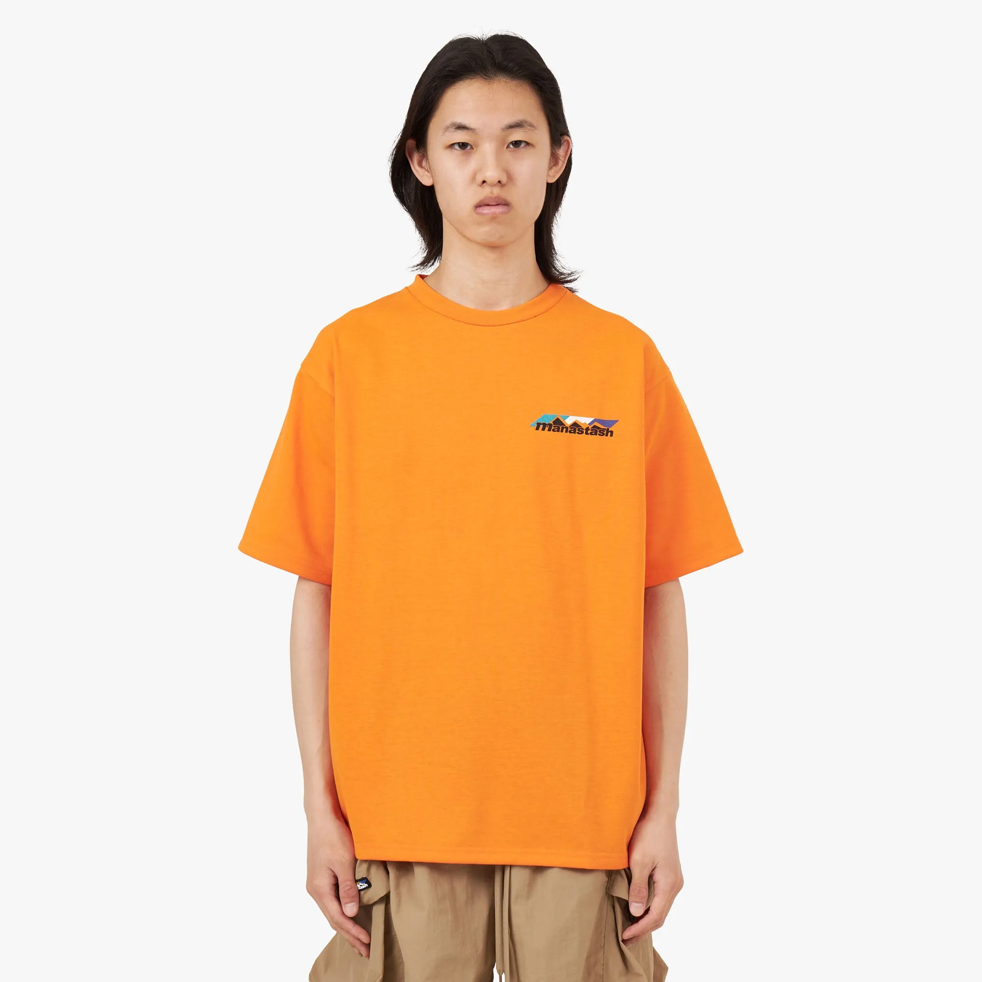 Manastash Re:Poly Scheme Logo T-shirt / Orange sold by Livestock