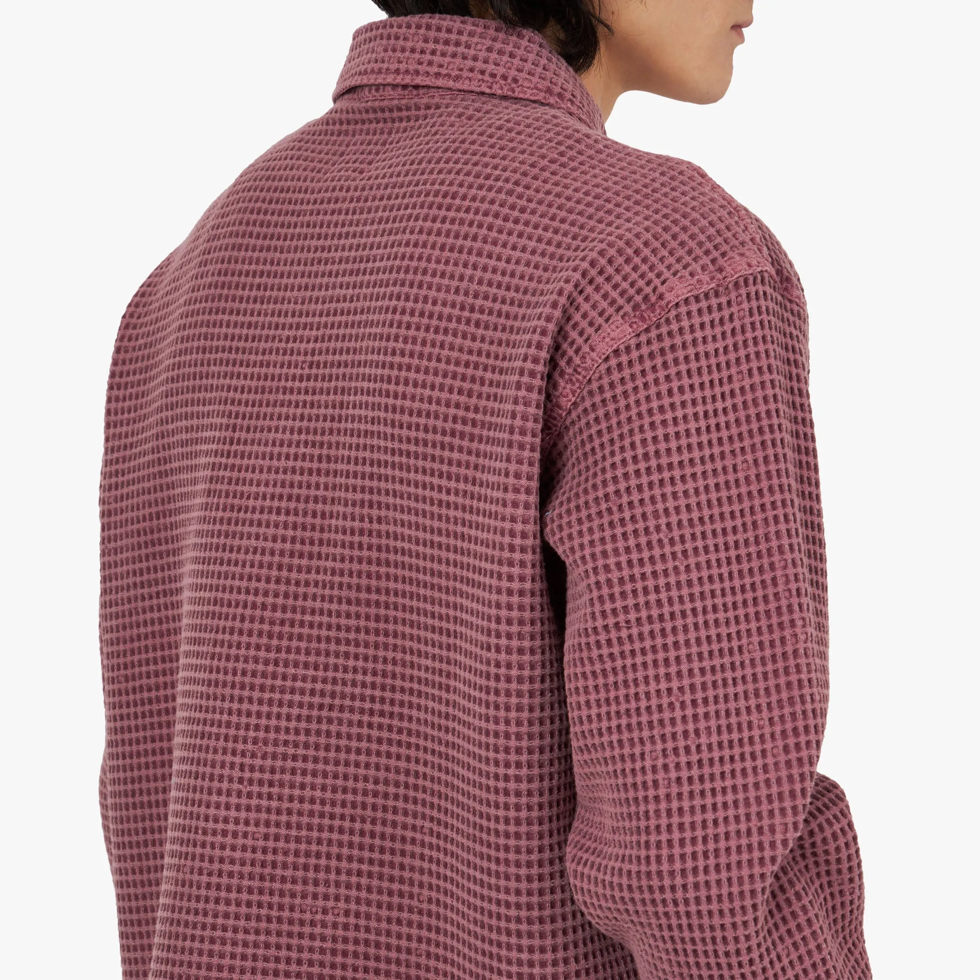 Brain Dead Waffle Button Front Shirt / Raspberry sold by Livestock product image thumbnail 5