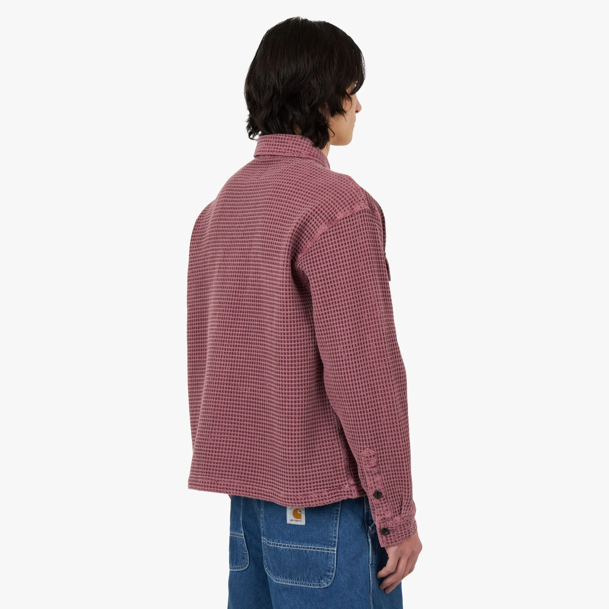 Brain Dead Waffle Button Front Shirt / Raspberry sold by Livestock product image thumbnail 3