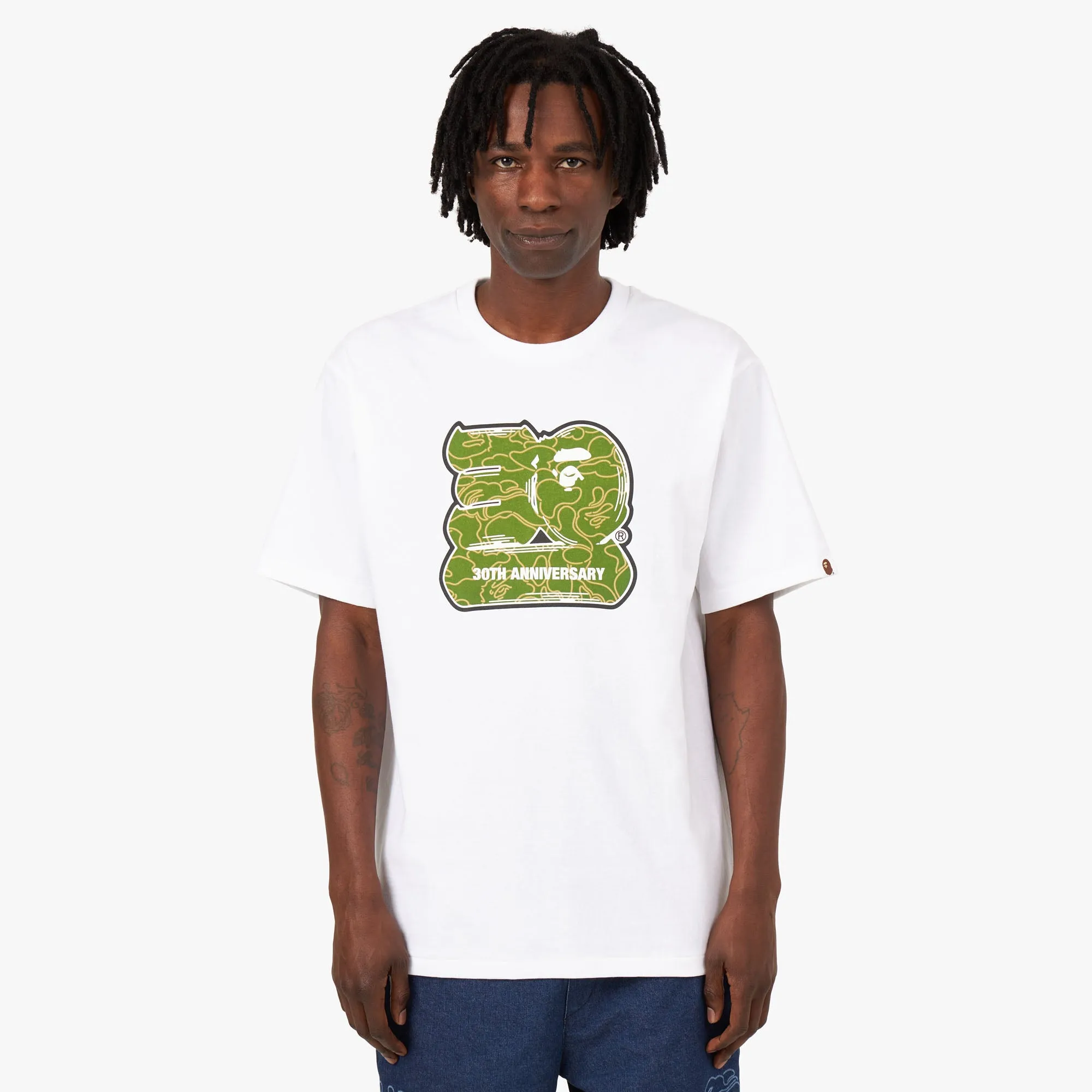 BAPE 30th Anniversary T-shirt White / Green sold by Livestock