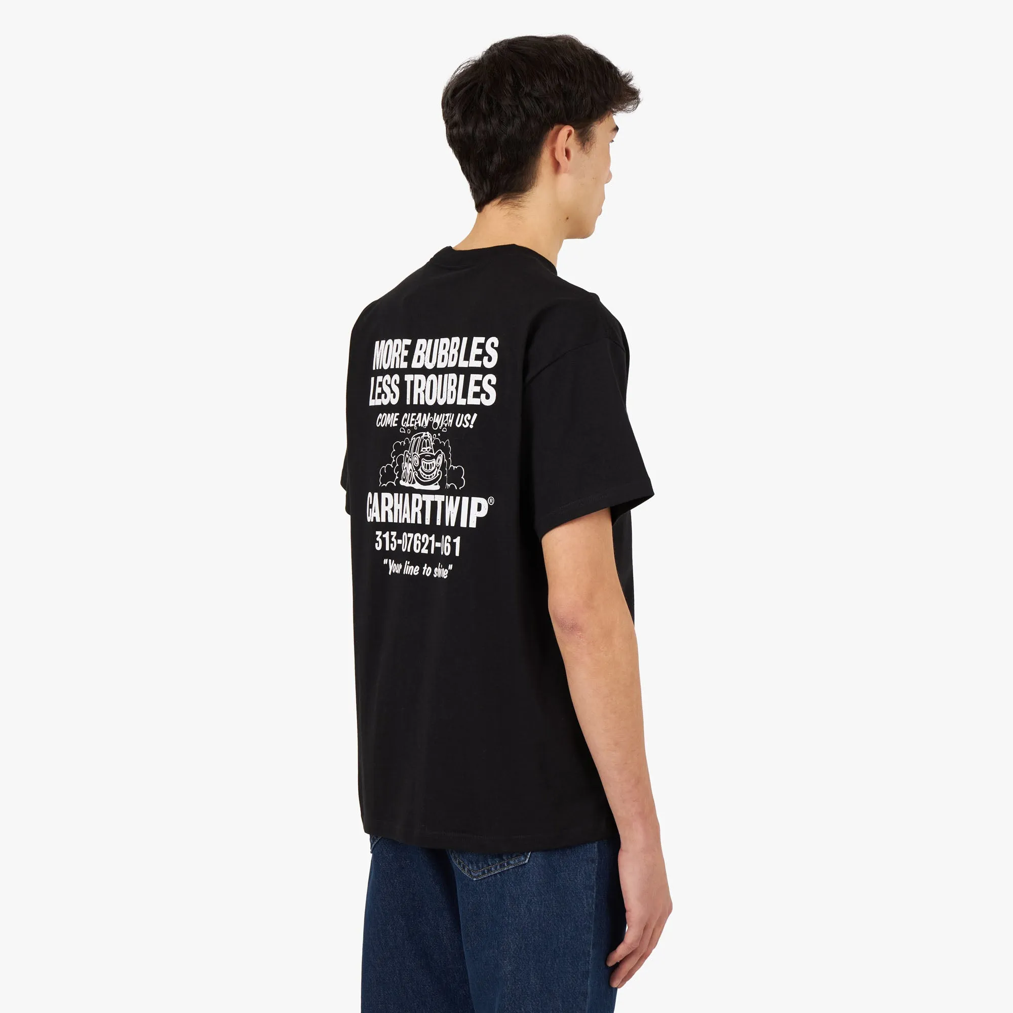 Carhartt WIP Less Troubles T-shirt Black / White sold by Livestock product image thumbnail 3