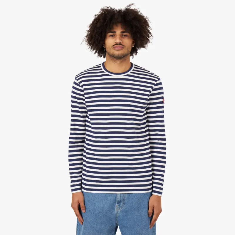 COMME des GARÇONS PLAY Invader Long Sleeve T-shirt Blue / White sold by Livestock