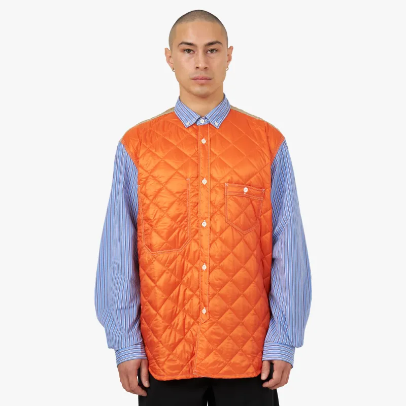 Junya Watanabe MAN Quilted Overshirt Blue / White - Orange sold by Livestock