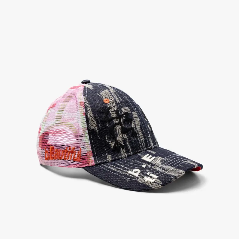 b.Eautiful Biyu Trucker Hat Black Denim Camo / Pink Camo sold by Livestock