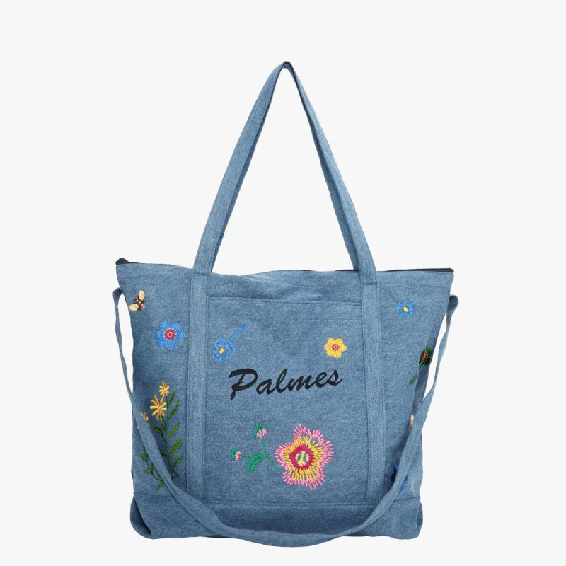 Palmes Floral Tote Bag / Denim sold by Livestock