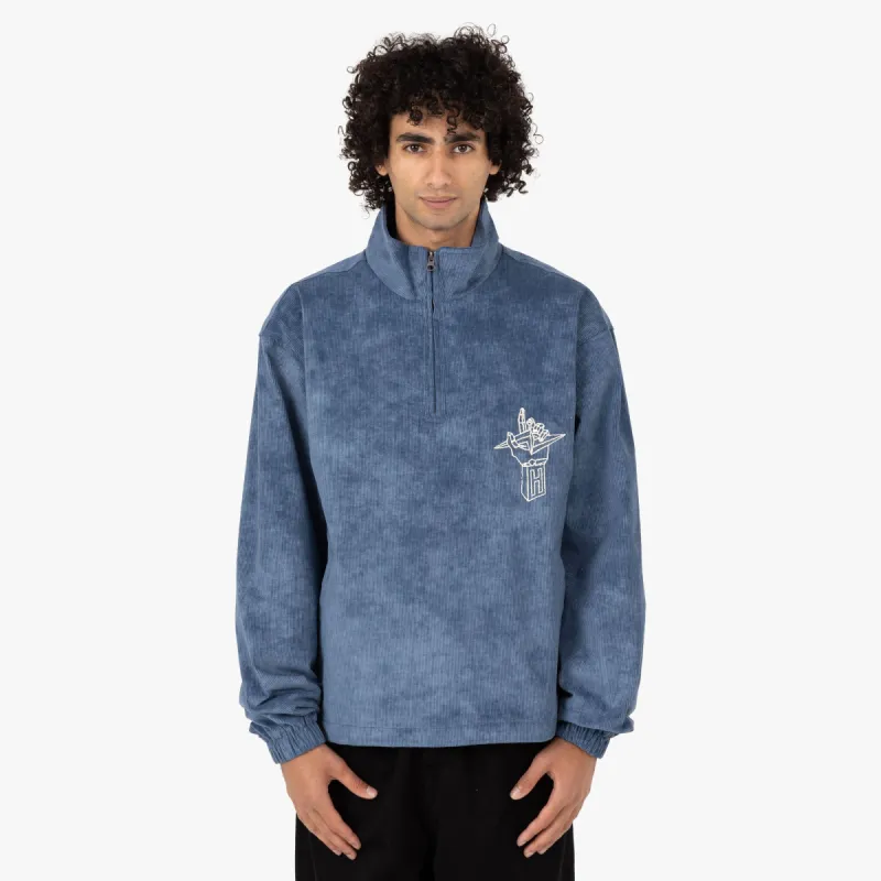 Honor The Gift Corduroy Quarter Zip Anorak / Blue made by Livestock