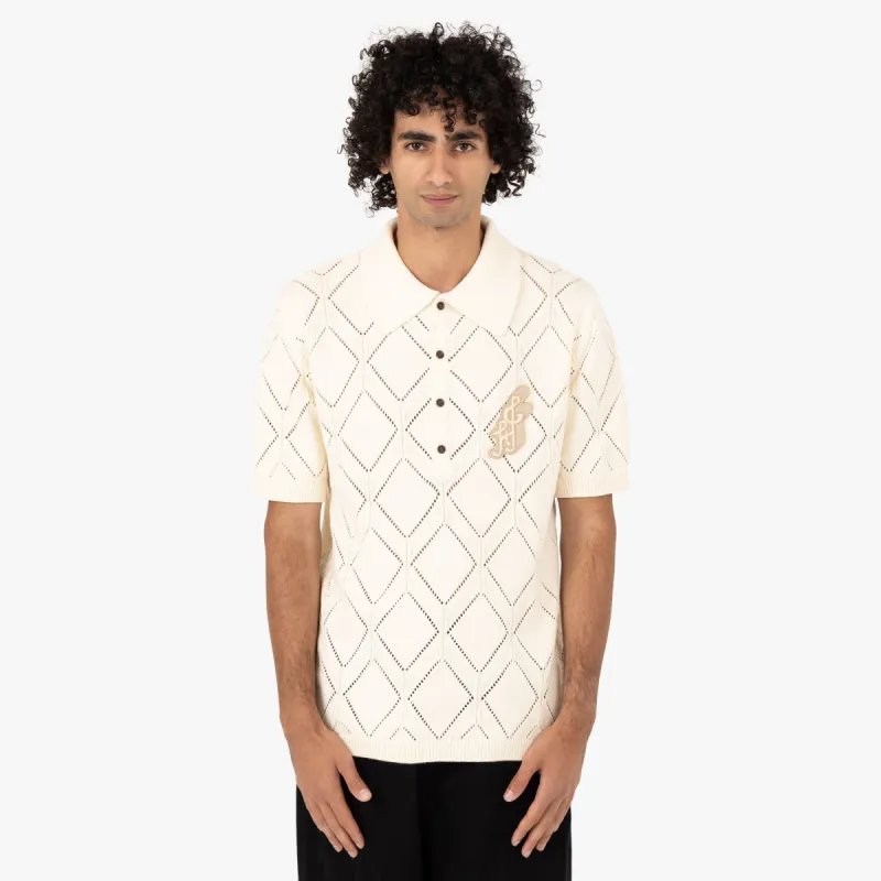 Honor the Gift Diamond Knit Polo / Cream sold by Livestock