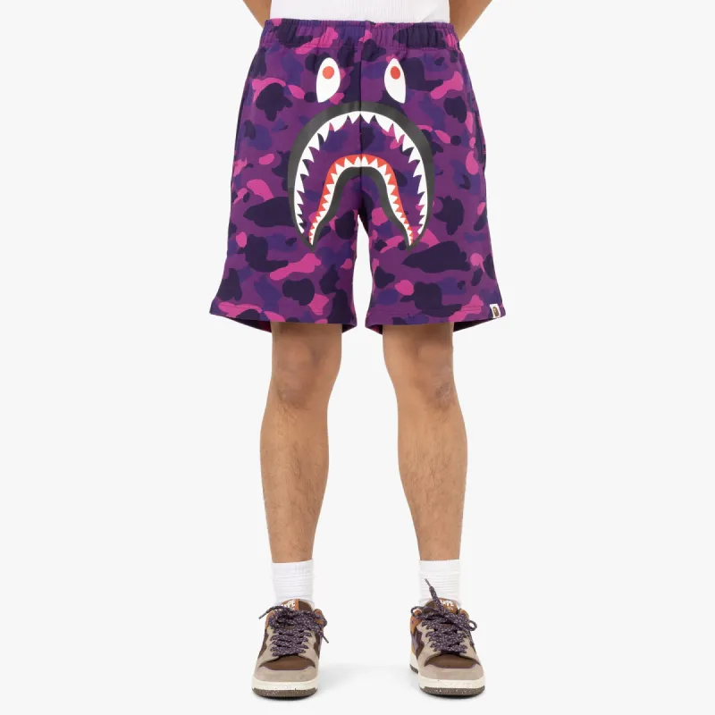 BAPE Color Camo Shark Sweat Shorts / Purple sold by Livestock