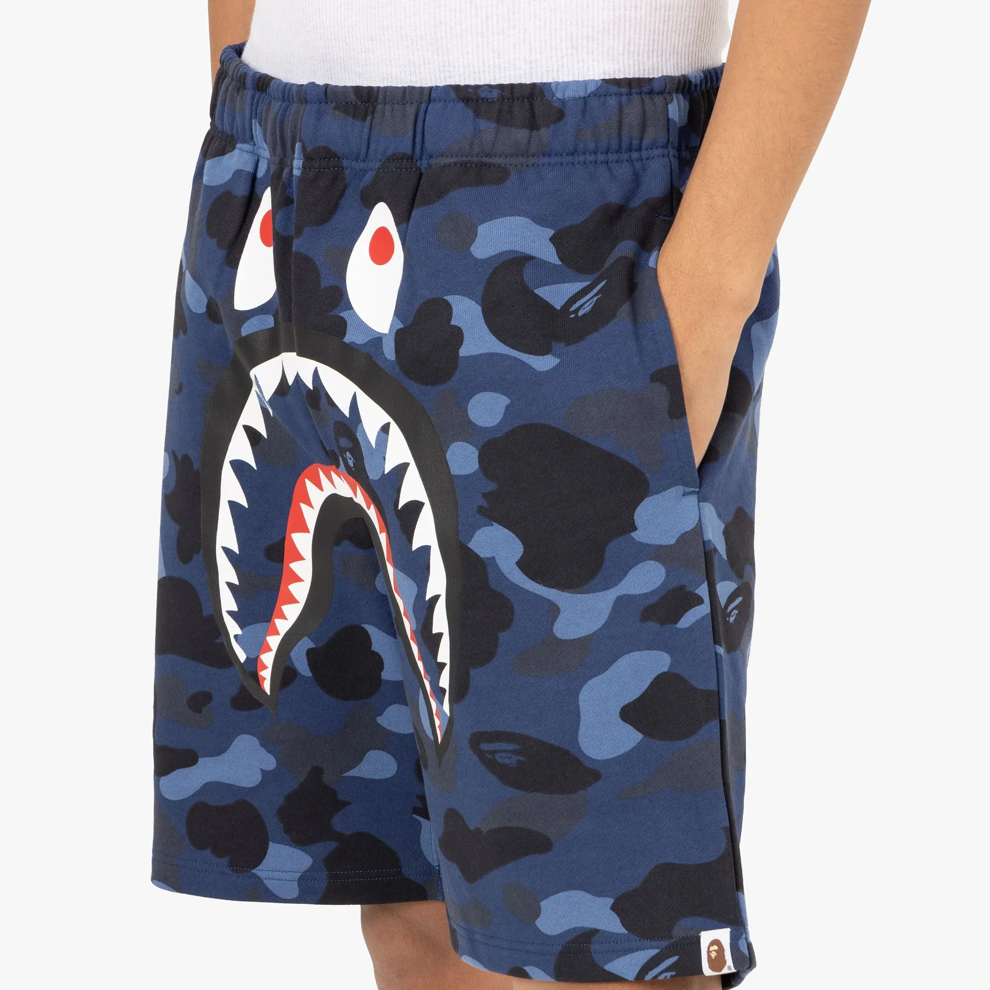 BAPE Color Camo Shark Sweat Shorts / Navy sold by Livestock product image thumbnail 4