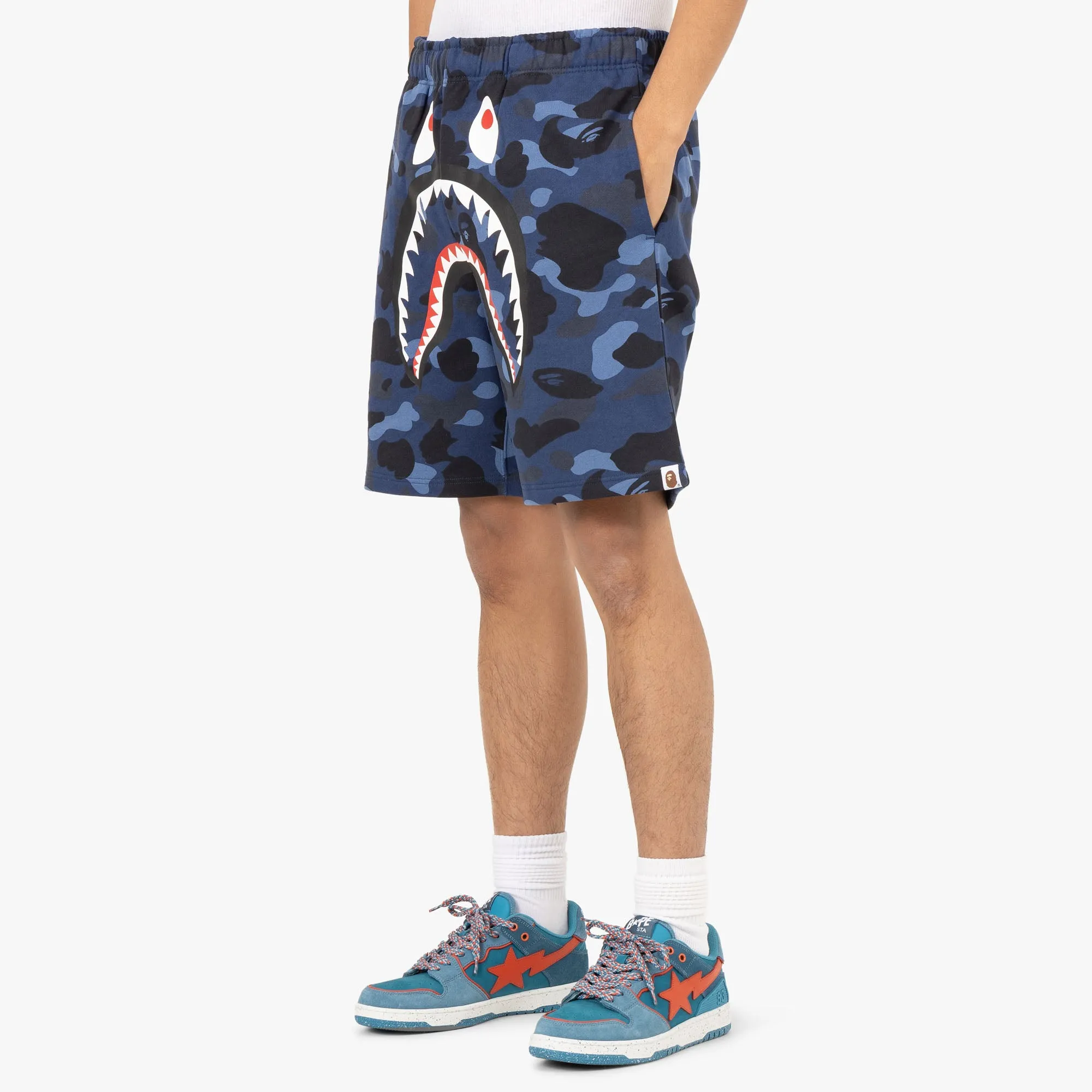 BAPE Color Camo Shark Sweat Shorts / Navy sold by Livestock product image thumbnail 2