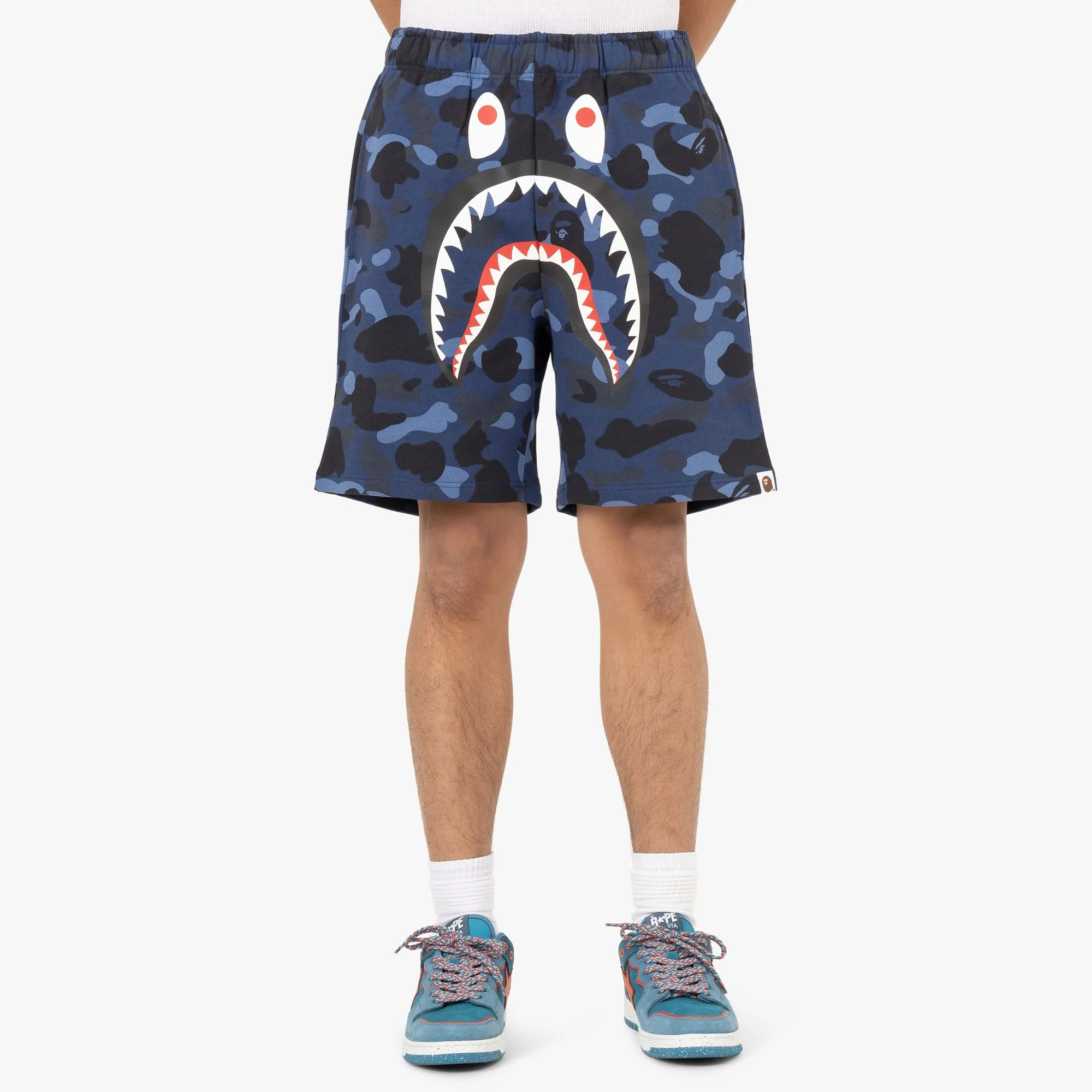 BAPE Color Camo Shark Sweat Shorts / Navy sold by Livestock