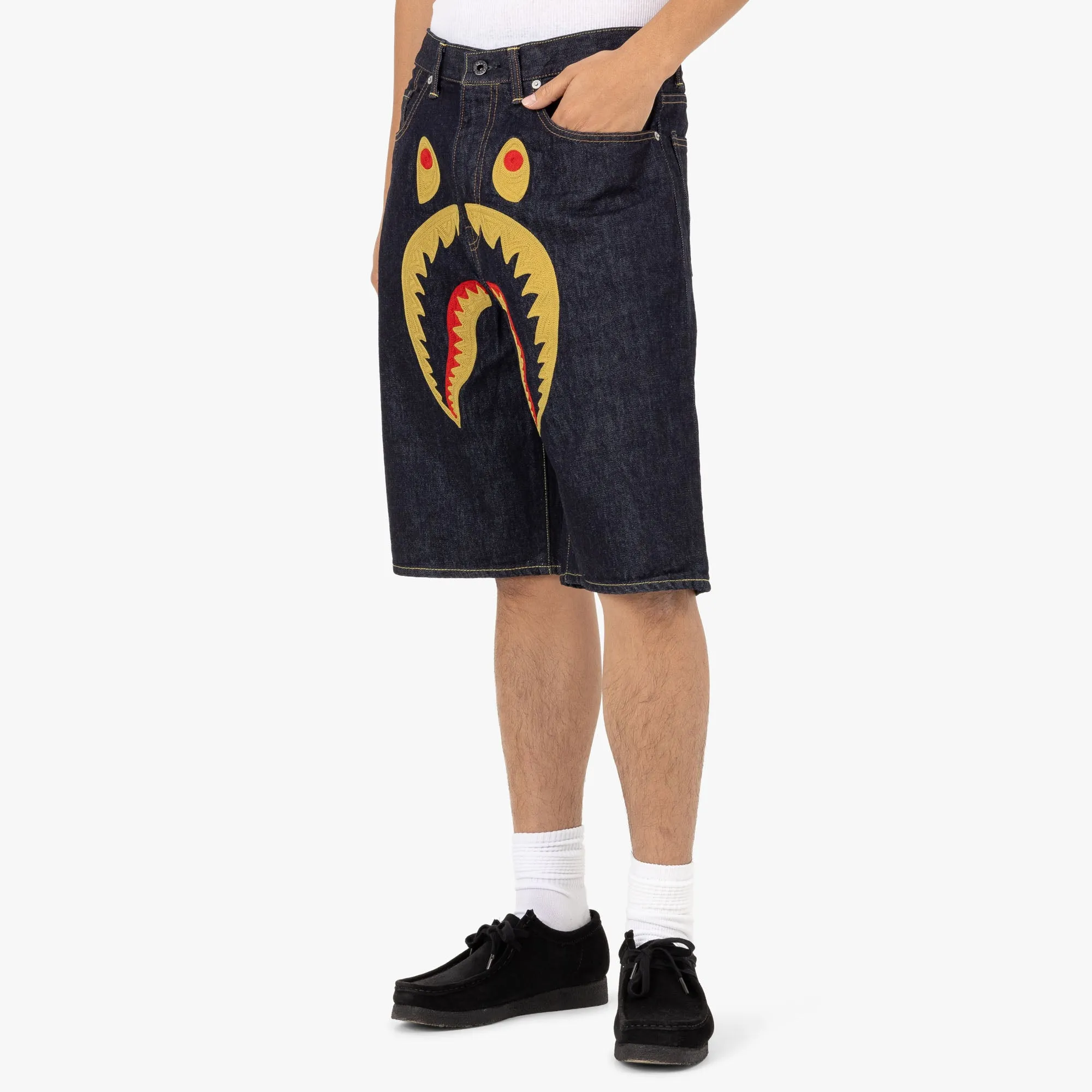 Bape Shark Denim Shorts / Indig sold by Livestock product image thumbnail 2