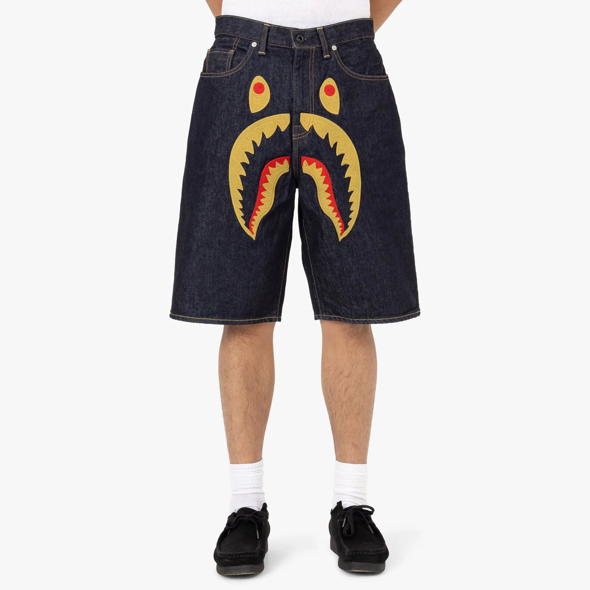 Bape Shark Denim Shorts / Indig sold by Livestock