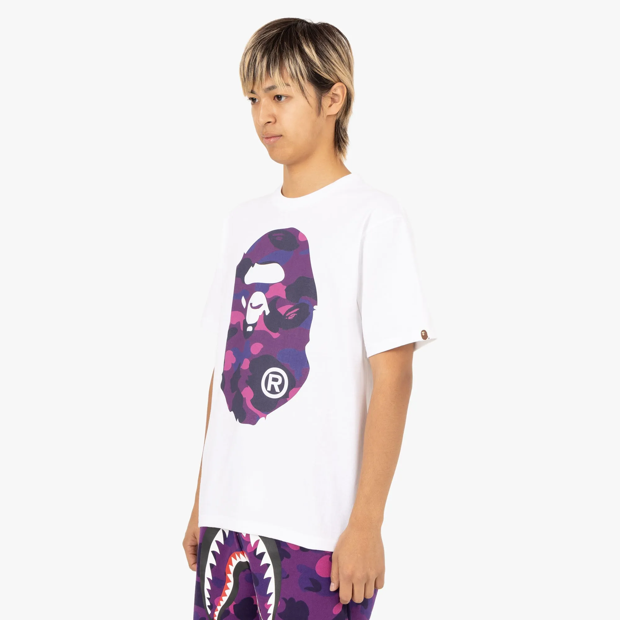 BAPE Color Camo Big Ape Head T-shirt White / Purple sold by Livestock product image thumbnail 2