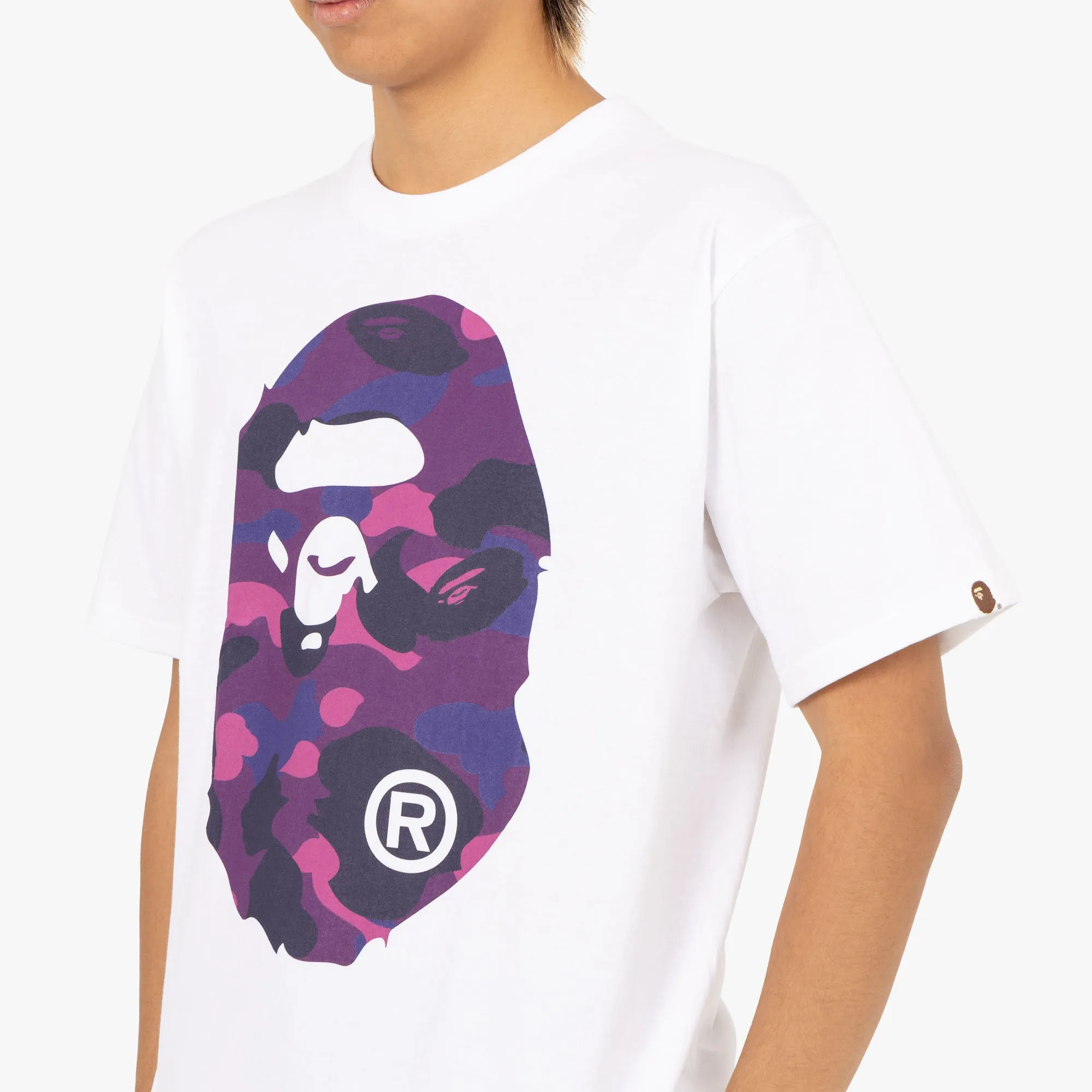 BAPE Color Camo Big Ape Head T-shirt White / Purple sold by Livestock product image thumbnail 4