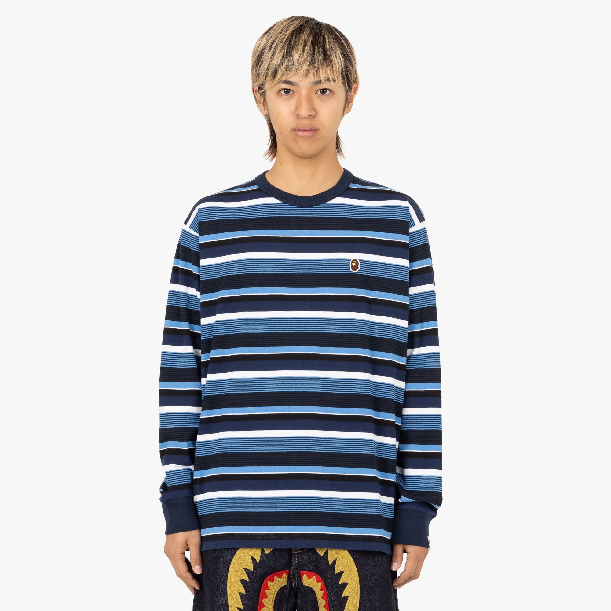 BAPE Head One Point Hoop Long Sleeve / Navy sold by Livestock