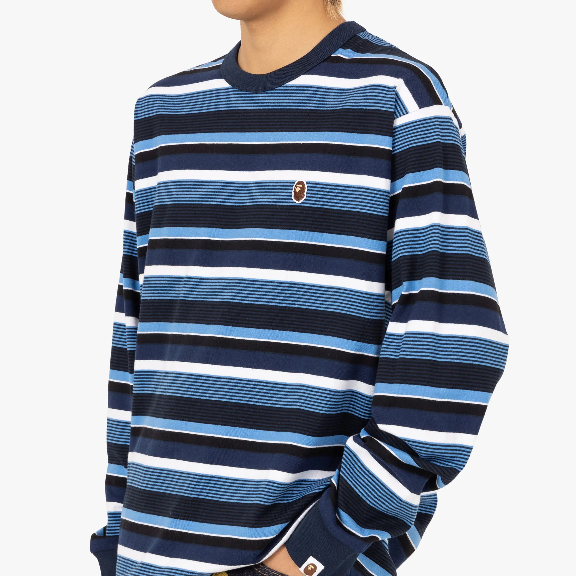 BAPE Head One Point Hoop Long Sleeve / Navy sold by Livestock product image thumbnail 4