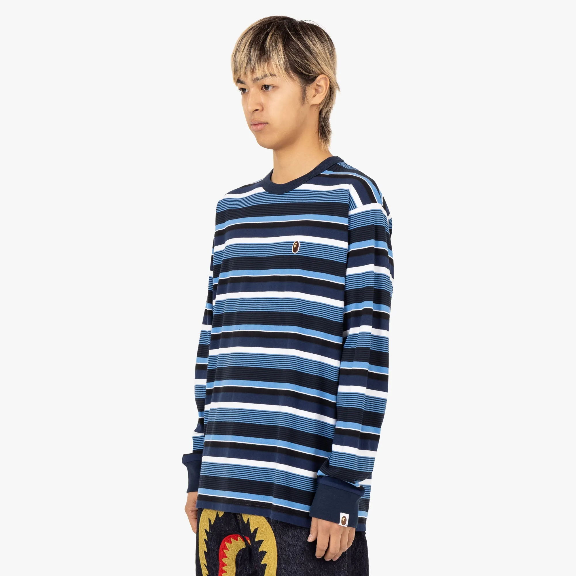 BAPE Head One Point Hoop Long Sleeve / Navy sold by Livestock product image thumbnail 2
