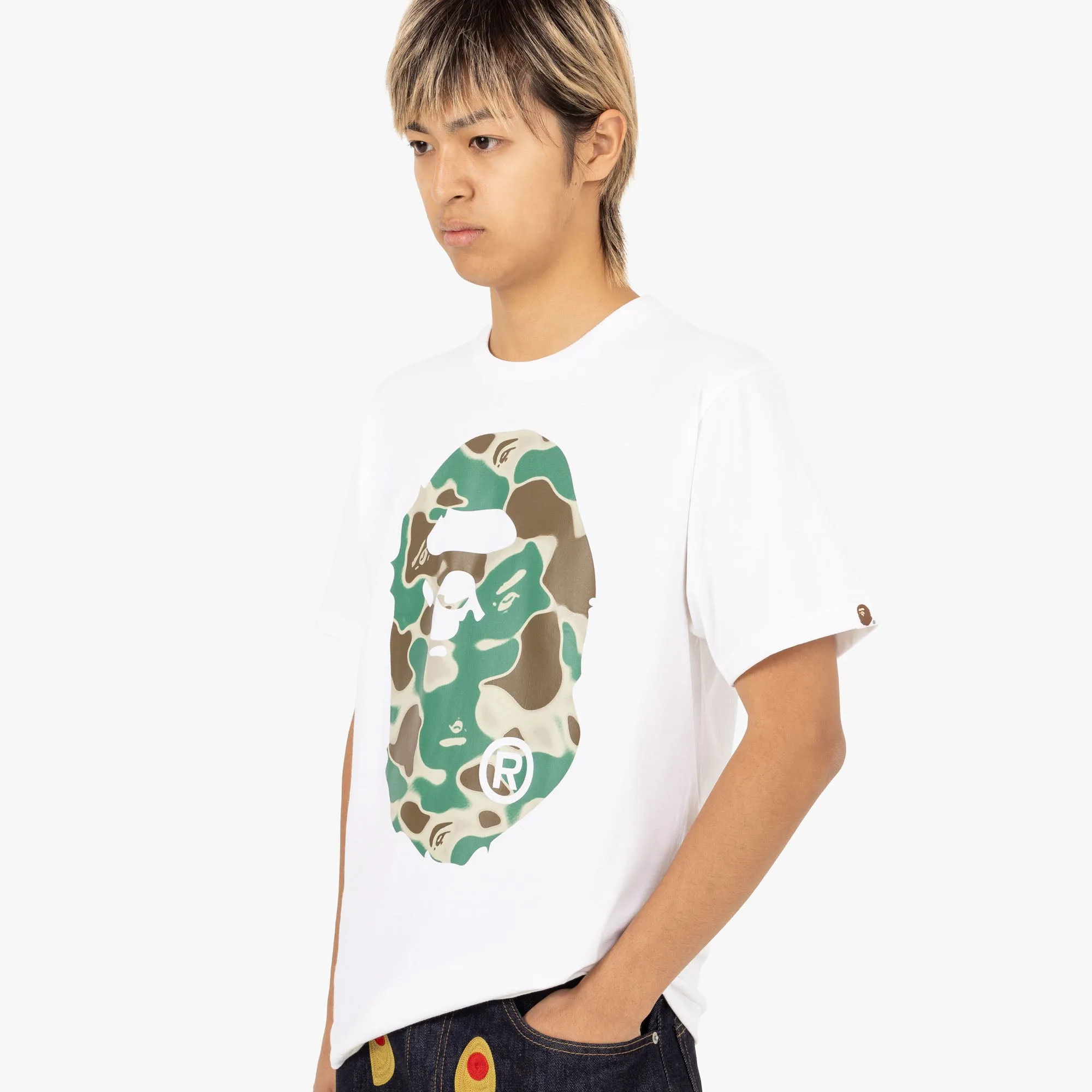 BAPE Liquid Camo Big Ape Head T-shirt / White sold by Livestock product image thumbnail 4